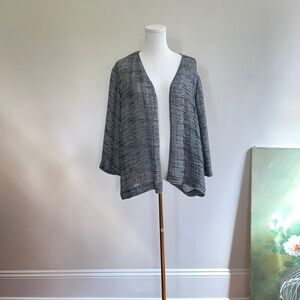 Eileen Fisher Organic Linen Blend Gauze Jacket L Kimono Lagenlook Career Boxy